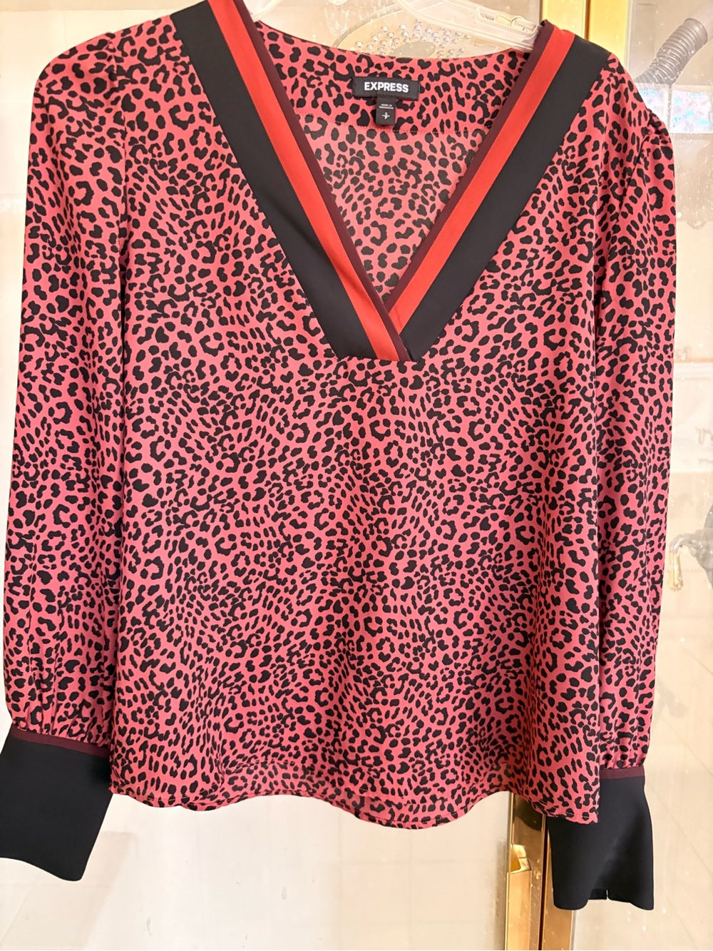 Express NWOT Leopard Print Blouse Size Small